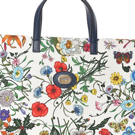 gucci floral tote bag|Gucci canvas large tote.